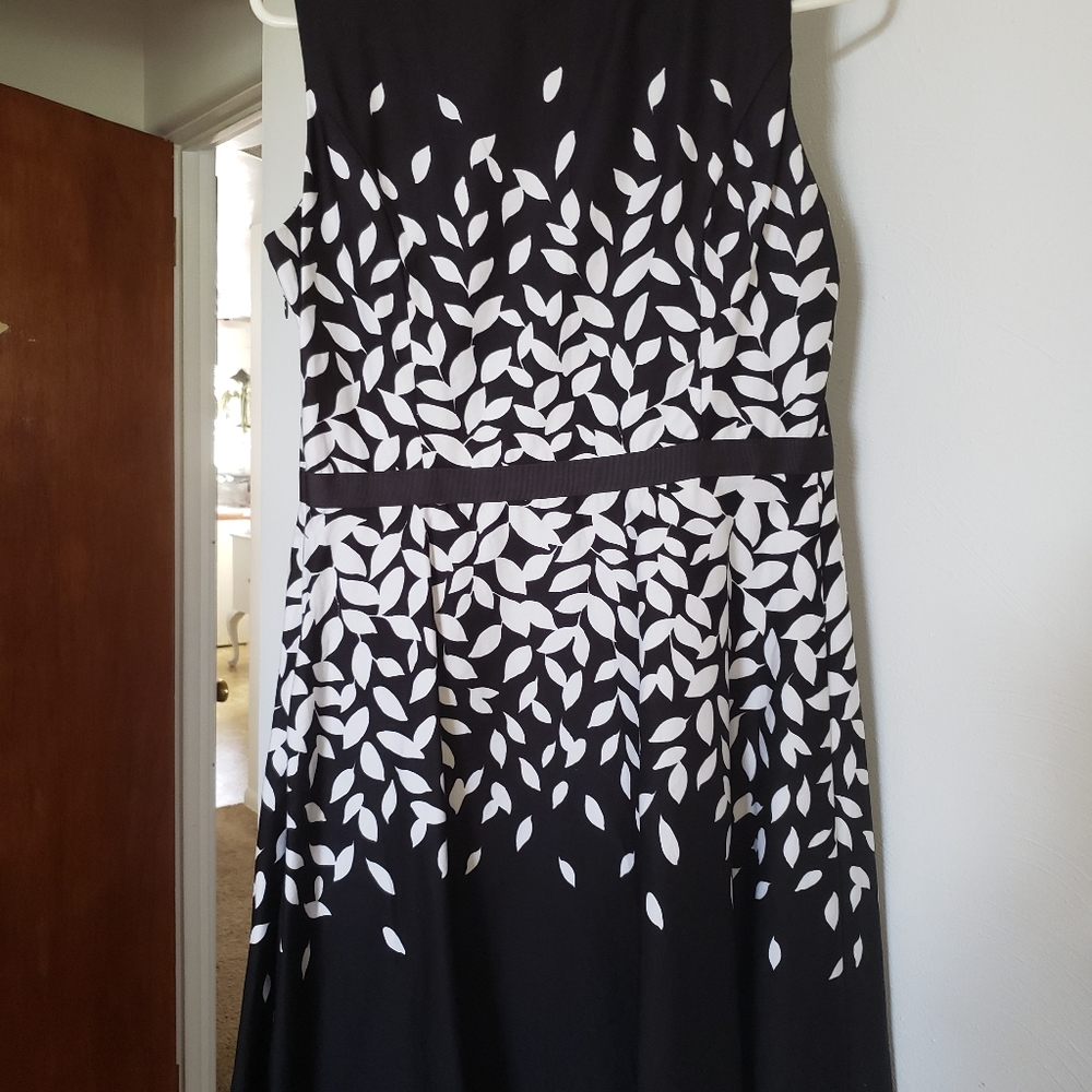 Black and White fully lined dress. Casual style, n